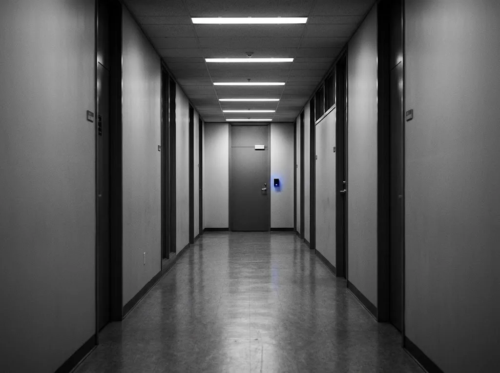 Corridor sombre du laboratoire